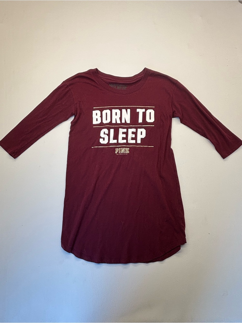 Victoria's Secret PINK "Born To Sleep" Long Sleeve Sleep Shirt Woman’s S